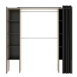 Cabina armadio con tenda rovere e grigia 180x205h cm - Acron