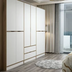 Cabina armadio grande bianca e oro 277x208h cm - Gaspard