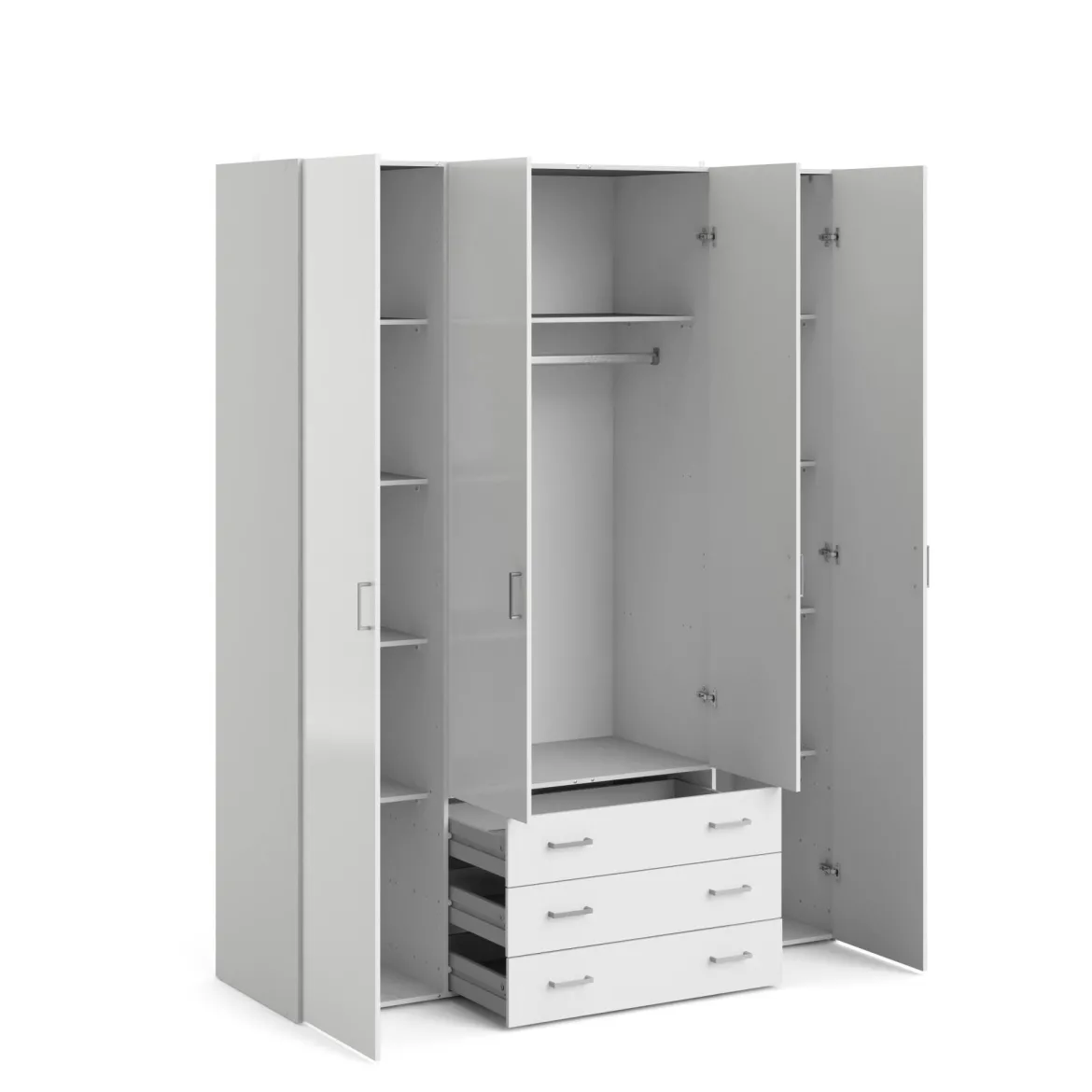 Cabina armadio in legno bianca lucida 154x200h cm - Amoruccio