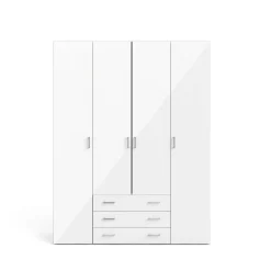 Cabina armadio in legno bianca lucida 154x200h cm - Amoruccio