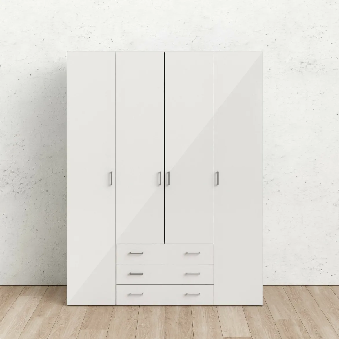 Cabina armadio in legno bianca lucida 154x200h cm - Amoruccio