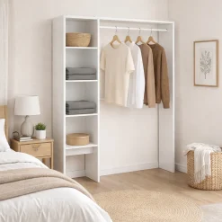 Cabina armadio 4 ripiani bianca 140x187h cm - Acquata