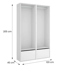 Cabina armadio salvaspazio bianca e rovere 120x205h cm - Pewa