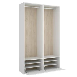 Cabina armadio salvaspazio bianca e rovere 120x205h cm - Pewa