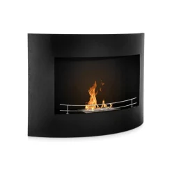 Camino a bioetanolo da parete 16x63x45h cm nero - Alpago