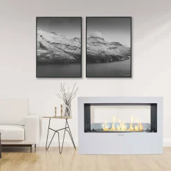 Camino a bioetanolo da pavimento 100x30x70h cm nero - Aicurzio