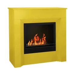 Camino a bioetanolo da pavimento 35x96x96h cm giallo - Kinsasa