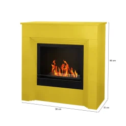 Camino a bioetanolo da pavimento 35x96x96h cm giallo - Kinsasa