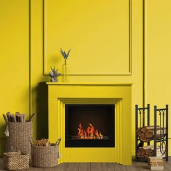 Camino a bioetanolo da pavimento 35x96x96h cm giallo - Kinsasa