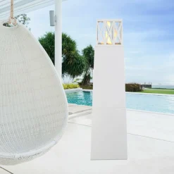 Camino a bioetanolo da pavimento 40x40x145h cm bianco - Arese