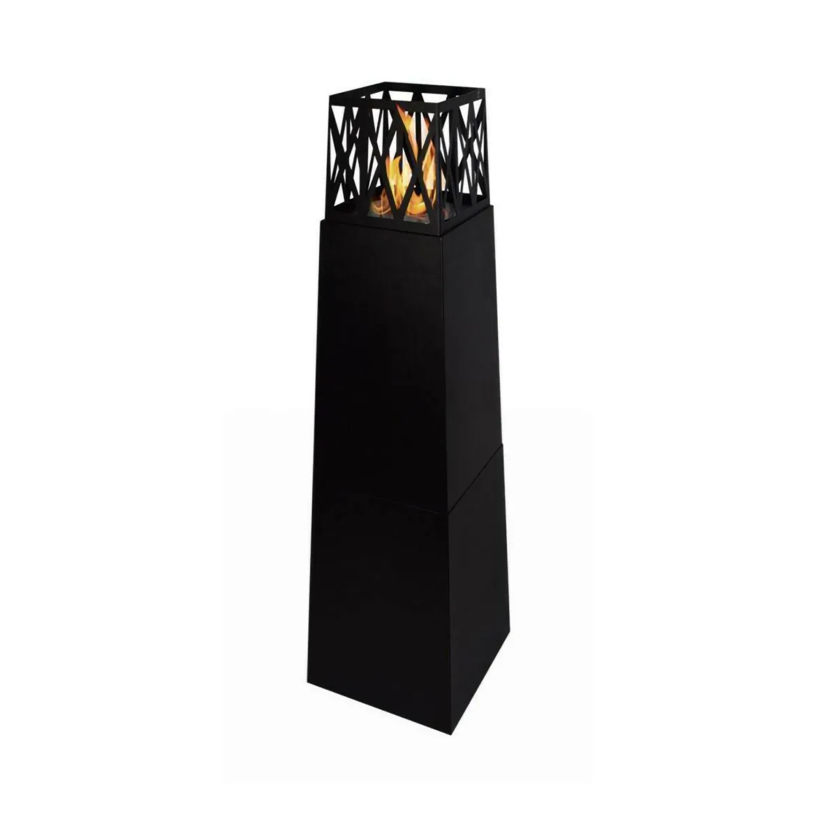 Camino a bioetanolo da pavimento 40x40x146h cm nero - Loihi