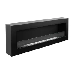 Camino a Bioetanolo Nero Capacità 1.25 lt Superficie Riscaldabile 30 120x15x40h cm, Potenza (kw) 3 - Praiano