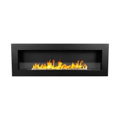 Camino a Bioetanolo Nero Capacità 1.25 lt Superficie Riscaldabile 30 120x15x40h cm, Potenza (kw) 3 - Praiano