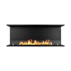 Camino a Bioetanolo Nero Capacità 1.25 lt Superficie Riscaldabile 30 m2 120x24x45h cm, Potenza (kw) 3 - Pertosa