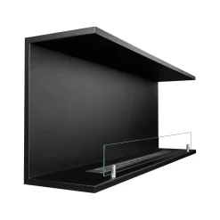 Camino a Bioetanolo Nero Capacità 1.25 lt Superficie Riscaldabile 30 m2 120x24x45h cm, Potenza (kw) 3 - Pertosa