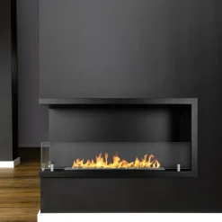 Camino a Bioetanolo Nero Capacità 1.5 lt Superficie Riscaldabile 30 90x22x45h cm, Potenza (kw) 3 - Garzeno