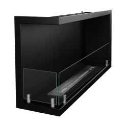 Camino a Bioetanolo Nero Capacità 1.5 lt Superficie Riscaldabile 30 90x22x45h cm, Potenza (kw) 3 - Garzeno