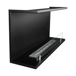 Camino a Bioetanolo Nero Capacità 1.5 lt Superficie Riscaldabile 30 90x24x45h cm, Potenza (kw) 3 - Novaledo