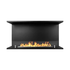 Camino a Bioetanolo Nero Capacità 1.5 lt Superficie Riscaldabile 30 90x24x45h cm, Potenza (kw) 3 - Novaledo