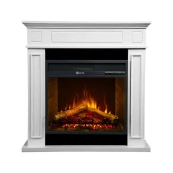 Camino elettrico Airola, 90x28 h91 cm, Bianco