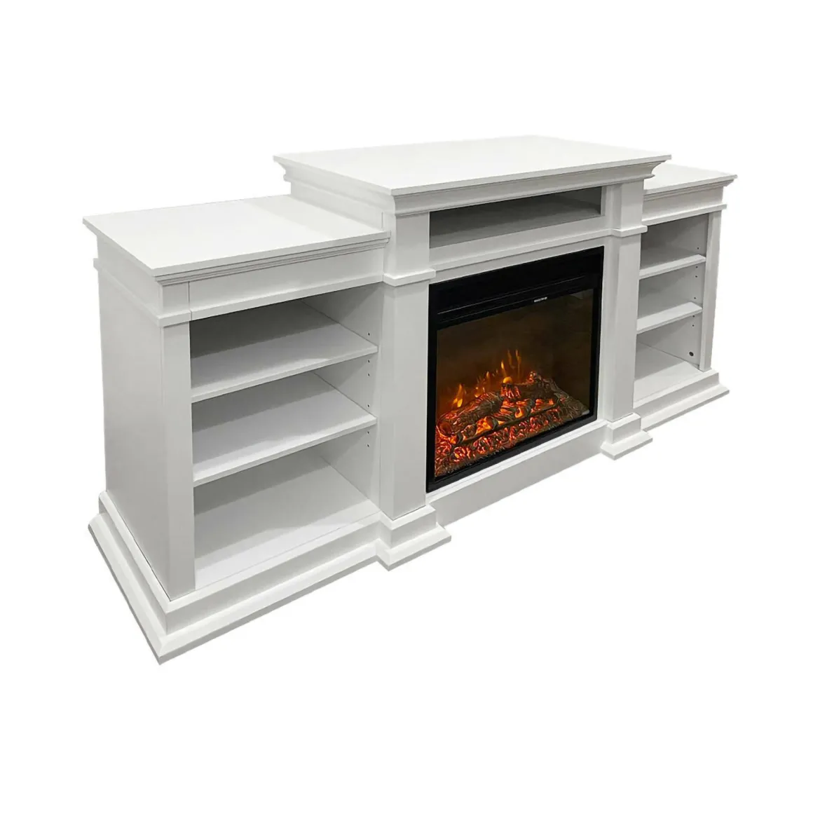 Camino elettrico Aramengo, 179x48 h81 cm, Bianco