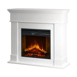 Camino Elettrico Bianco Superficie Riscaldabile 30 Potenza (kw) 0.9/1.8 110x25x95h cm, Indoor - Sola