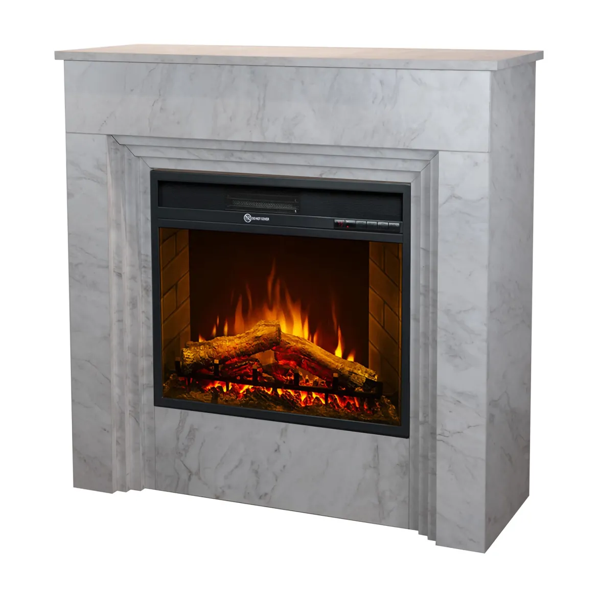 Camino Elettrico Bianco Superficie Riscaldabile 30 Potenza (kw) 0.9/1.8 96x36x90h cm, Indoor - Feletto