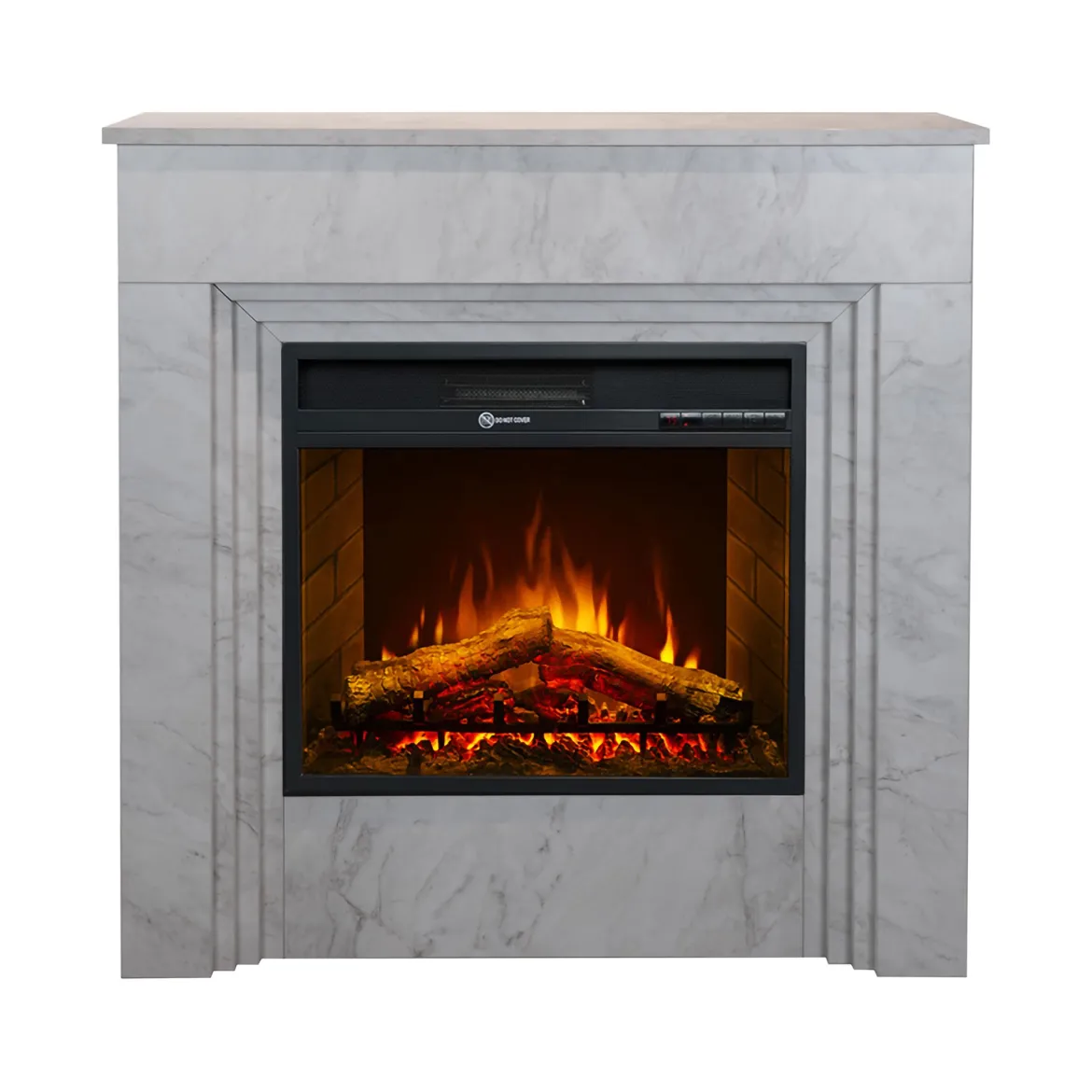 Camino Elettrico Bianco Superficie Riscaldabile 30 Potenza (kw) 0.9/1.8 96x36x90h cm, Indoor - Feletto