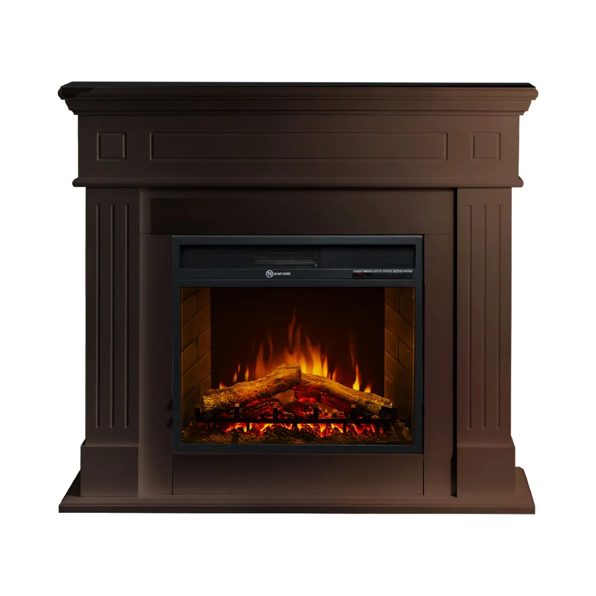 Camino Elettrico Marrone Noce Superficie Riscaldabile 30 Potenza (kw) 0.9/1.8 110x36x100h cm, Indoor - Lentella