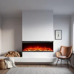 Camino Elettrico Nero Superficie Riscaldabile 30 Potenza (kw) 0.75/1.5 101x20x44h cm, Indoor - Usini