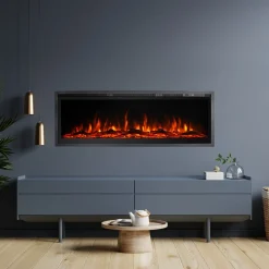 Camino Elettrico Nero Superficie Riscaldabile 30 Potenza (kw) 0.75/1.5 127x14x45h cm, Indoor - Casanova