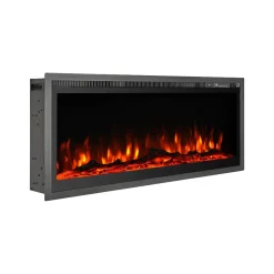 Camino Elettrico Nero Superficie Riscaldabile 30 Potenza (kw) 0.75/1.5 127x14x45h cm, Indoor - Casanova