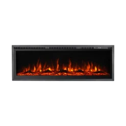 Camino Elettrico Nero Superficie Riscaldabile 30 Potenza (kw) 0.75/1.5 127x14x45h cm, Indoor - Casanova