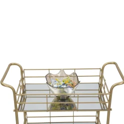 Carrello oro Trasparente Fume 3 Ripiani Ruote 60x31x80h cm, Sfumatura Colore Struttura Fume - Arviat