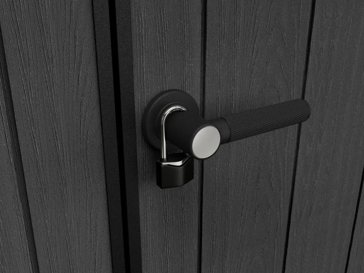 Casetta da Giardino Grigio Nero Resistente Agli Agenti Atmosferici Presenza Finestre 277x218x226h cm, Tetto a due Falde - Whitehall