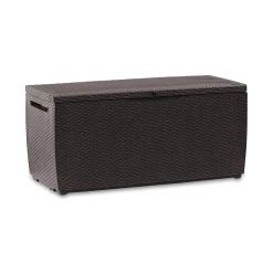 Cassapanca da esterno effetto rattan 123x53x57h cm marrone - Chicoutimi