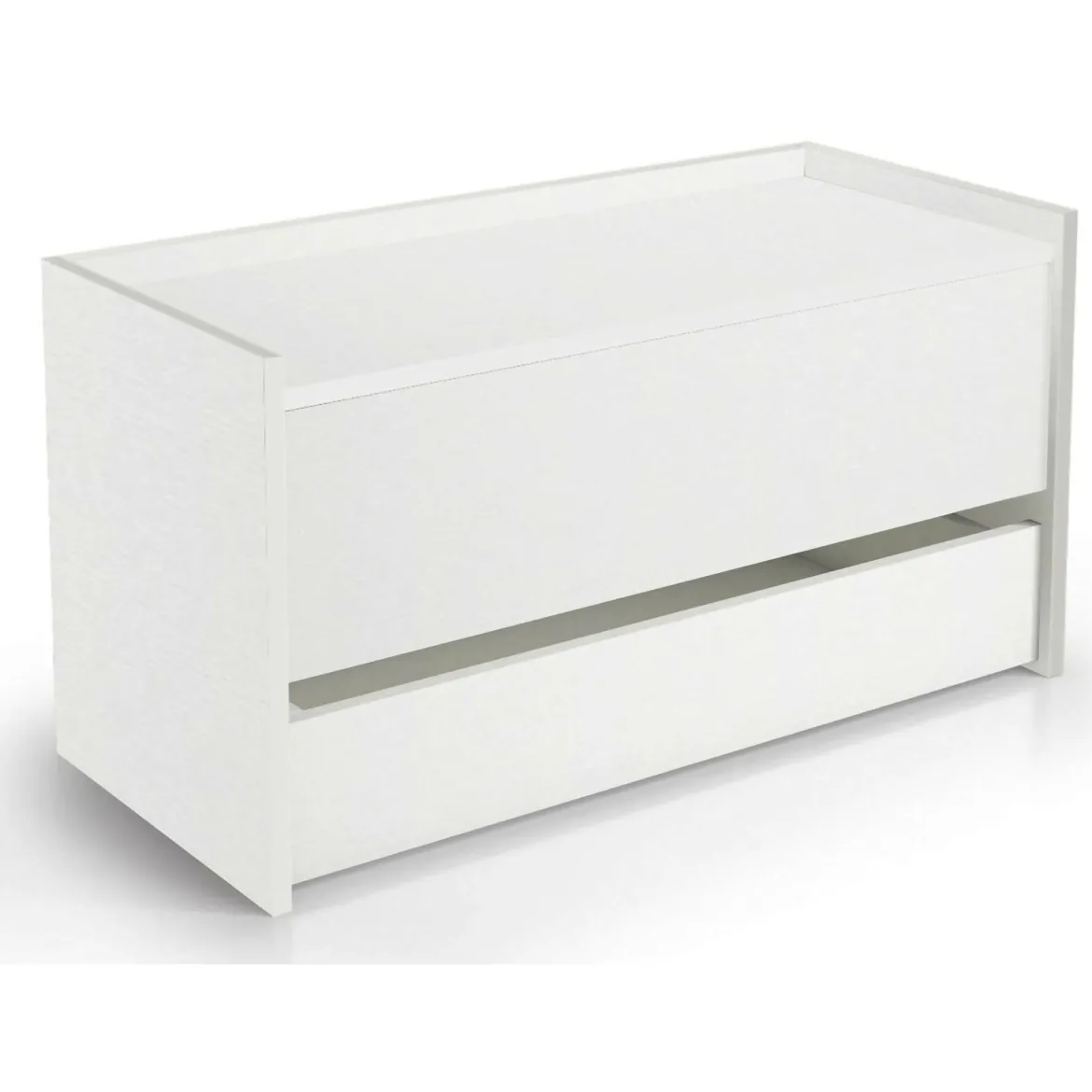 Cassapanca moderna porta scapre in legno 90x40x46h cm bianca - Sogno