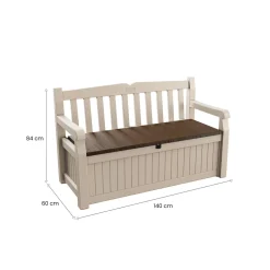 Cassapanca outdoor Chestermere, 140x60 h84 cm, Beige e Marrone