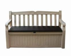Cassapanca outdoor Chestermere, 140x60 h84 cm, Beige e Marrone