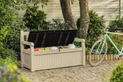 Cassapanca outdoor Chestermere, 140x60 h84 cm, Beige e Marrone