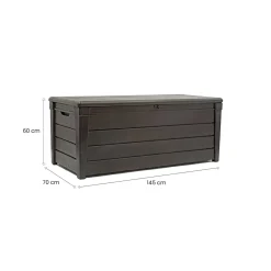 Cassapanca outdoor impermeabile 145x69x60h cm marrone - Wawa