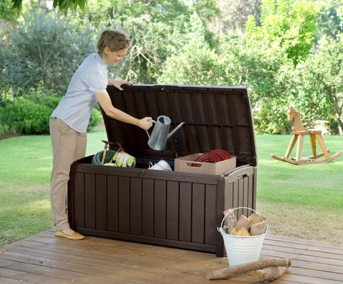 Cassapanca outdoor resistente 128x65x61h cm marrone - Sorel