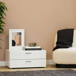 Cassettiera bassa bianca 74x35h cm - Piatto