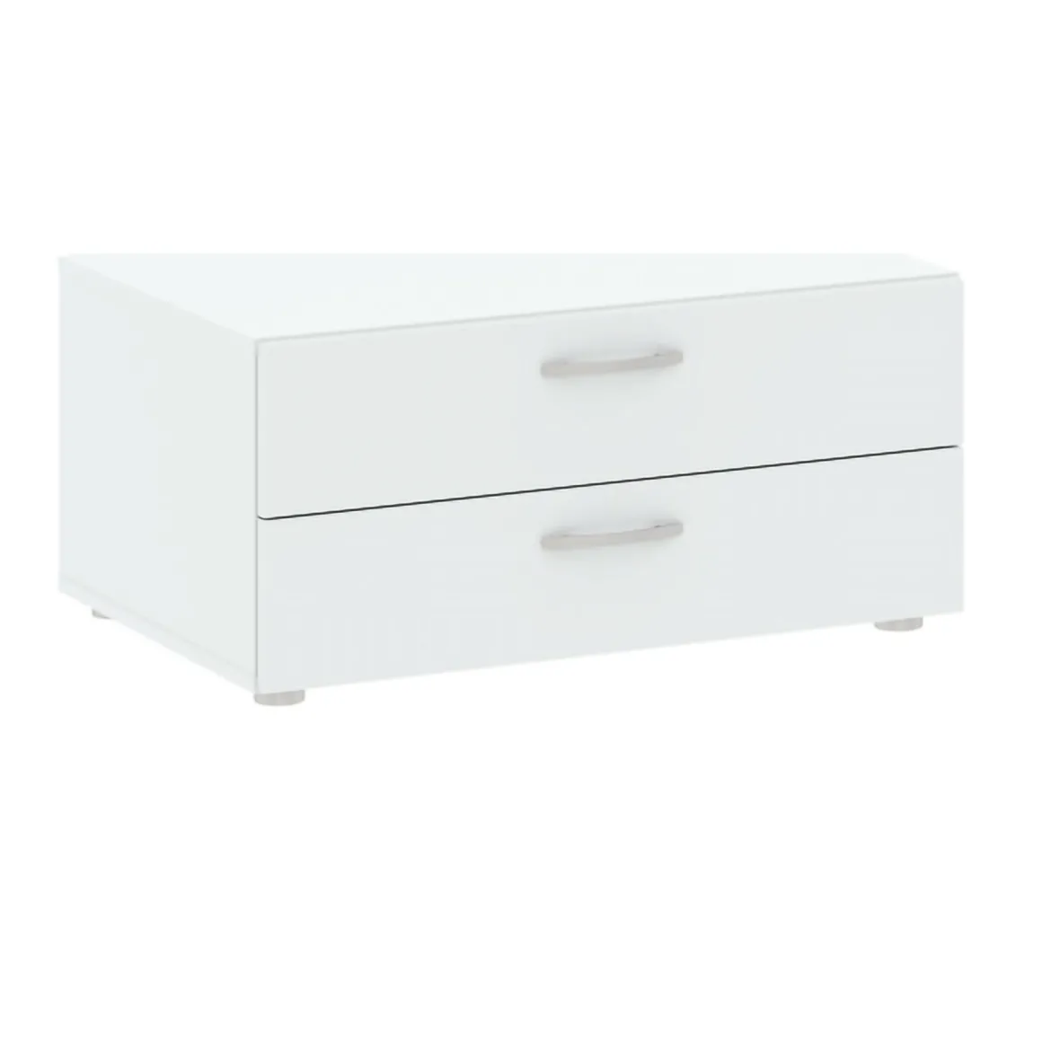 Cassettiera bassa bianca 74x35h cm - Piatto