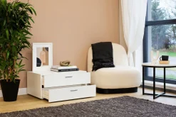 Cassettiera bassa bianca 74x35h cm - Piatto