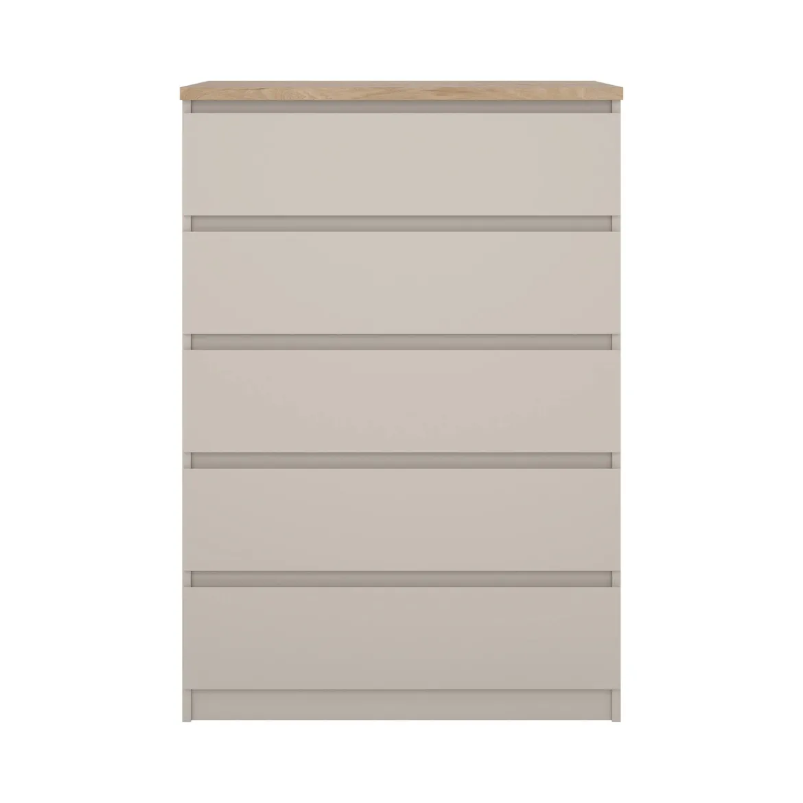 Cassettiera Beige 5 Cassetti Apertura Scorrevole 77x50x111h cm, Chiusura Scorrevole - Ansel