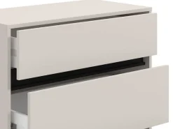 Cassettiera Beige Nero 3 Cassetti Apertura Scorrevole 80x40x90h cm, Chiusura Scorrevole - Mapello
