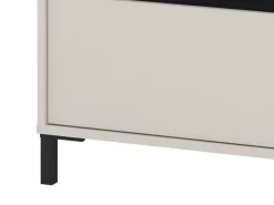 Cassettiera Beige Nero 3 Cassetti Apertura Scorrevole 80x40x90h cm, Chiusura Scorrevole - Mapello