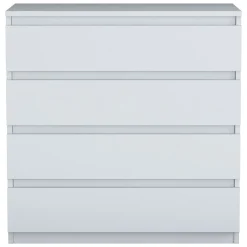 Cassettiera Bianco 4 Cassetti Apertura Scorrevole 80x47x98h cm, Chiusura Scorrevole - Gorle
