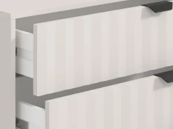 Cassettiera Bianco Grigio 4 Cassetti Apertura Scorrevole 93x40x90.5h cm, Chiusura Scorrevole - Maggiora